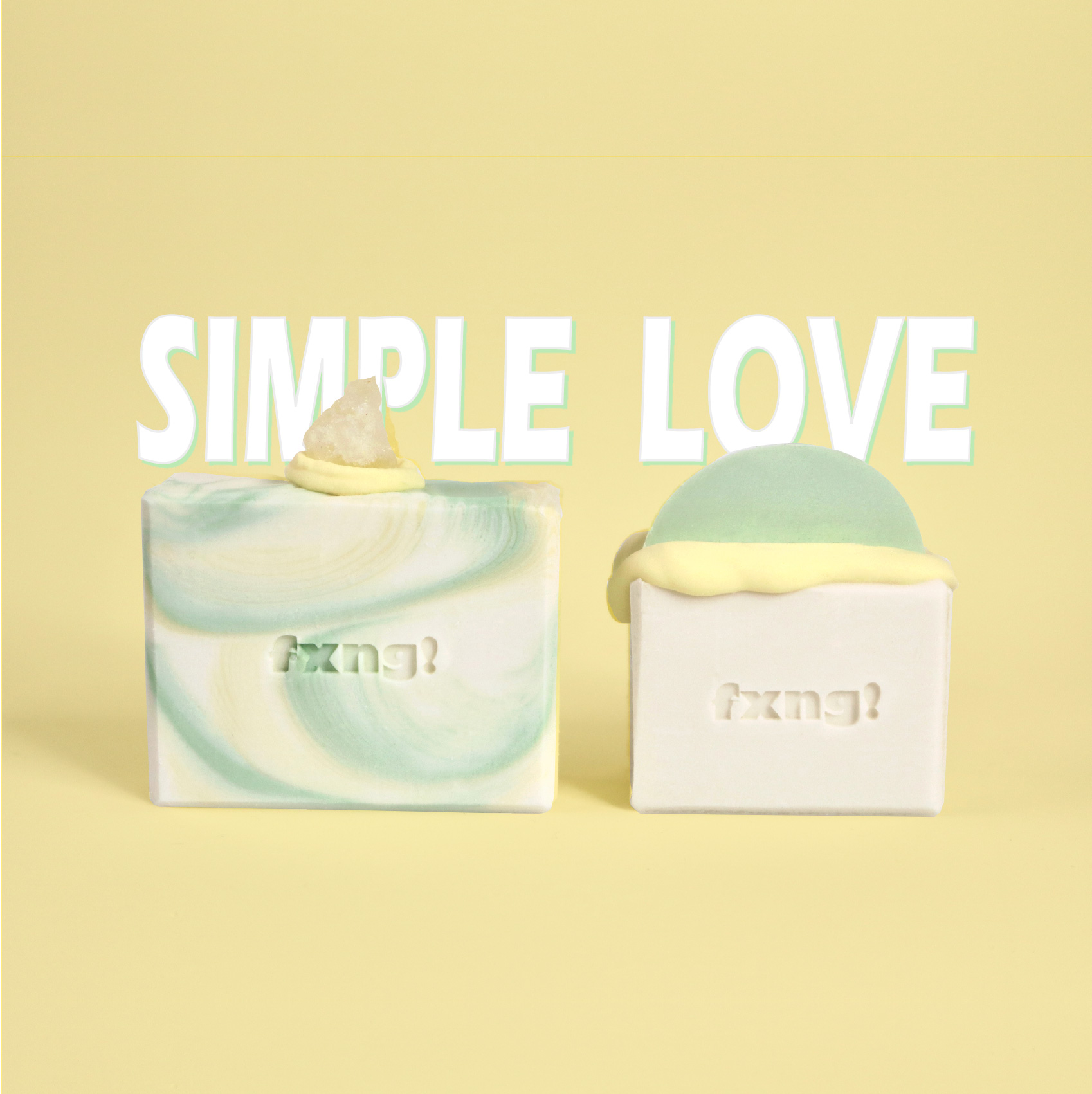 simple love SET (비누2개 + 비누망 + 선물상자 + 엽서 + 종이가방)